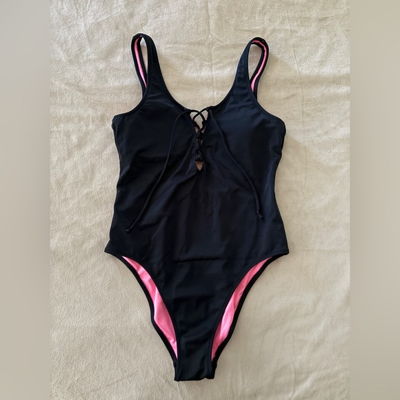 Victoria’s Secret PINK Lace Up One Piece Swimsuit - Small - Picture 1 of 5